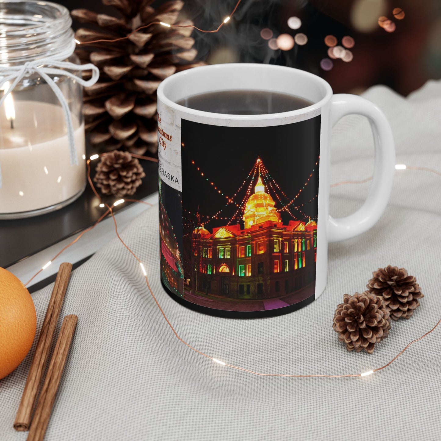 Minden, Nebraska Christmas City Ceramic Mug 11oz