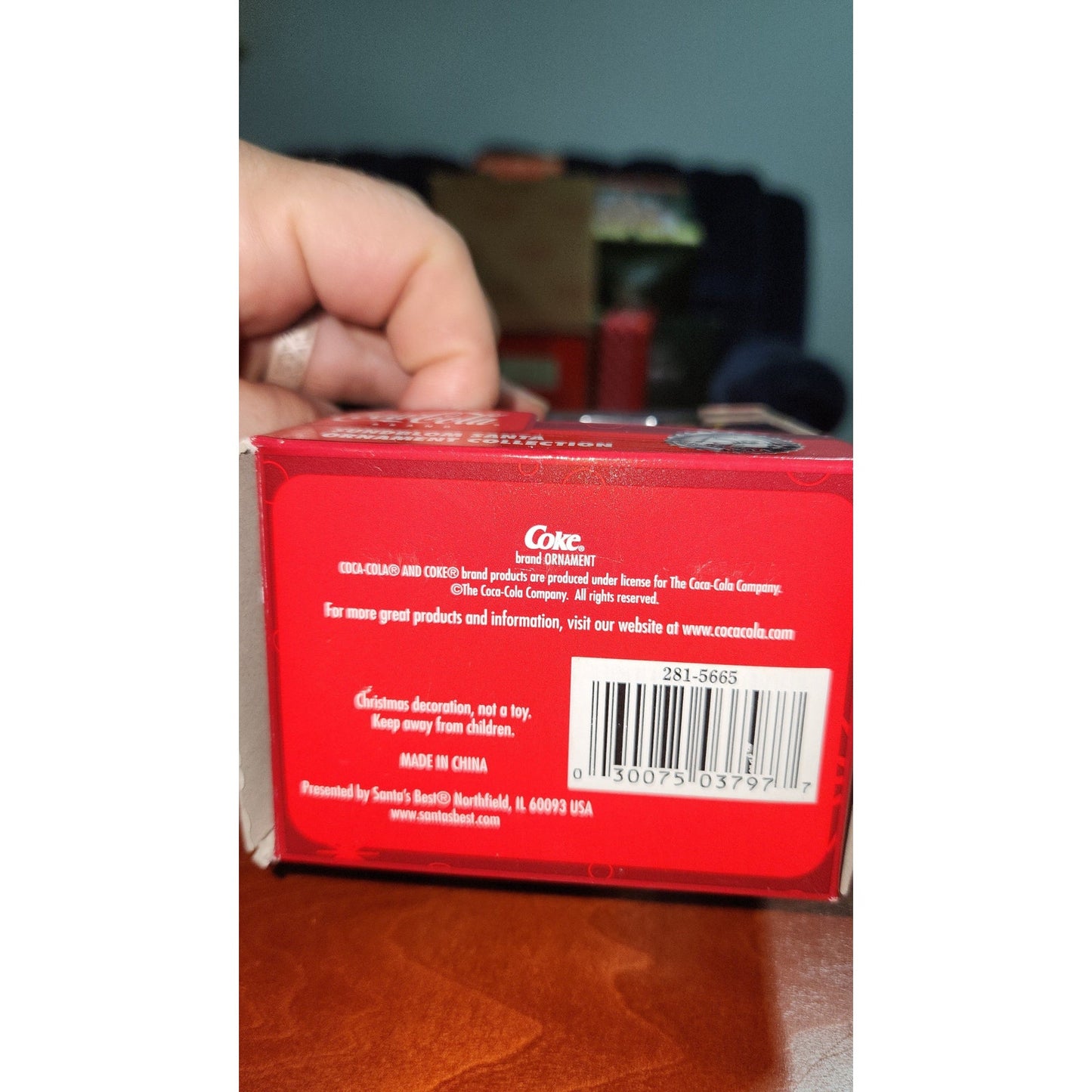 Sundblom Coca-Cola Santa By The Fireplace Ornament NEW In Box cc22