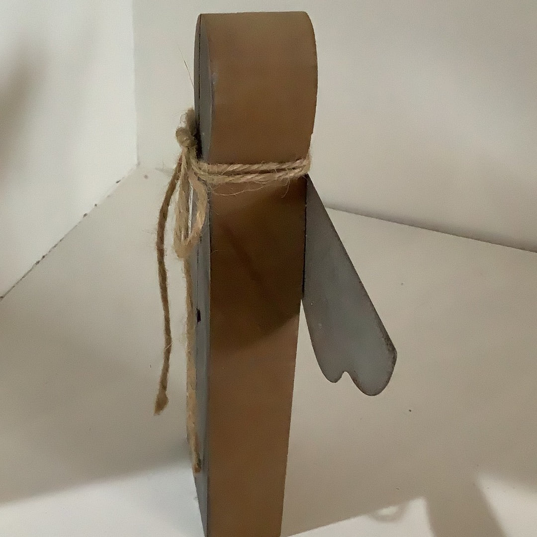 Wood and metal angel