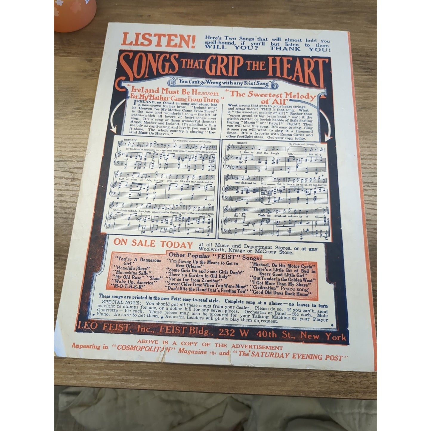 It's Not Your Nationality (It's Simply You) - 1916 large sheet music
