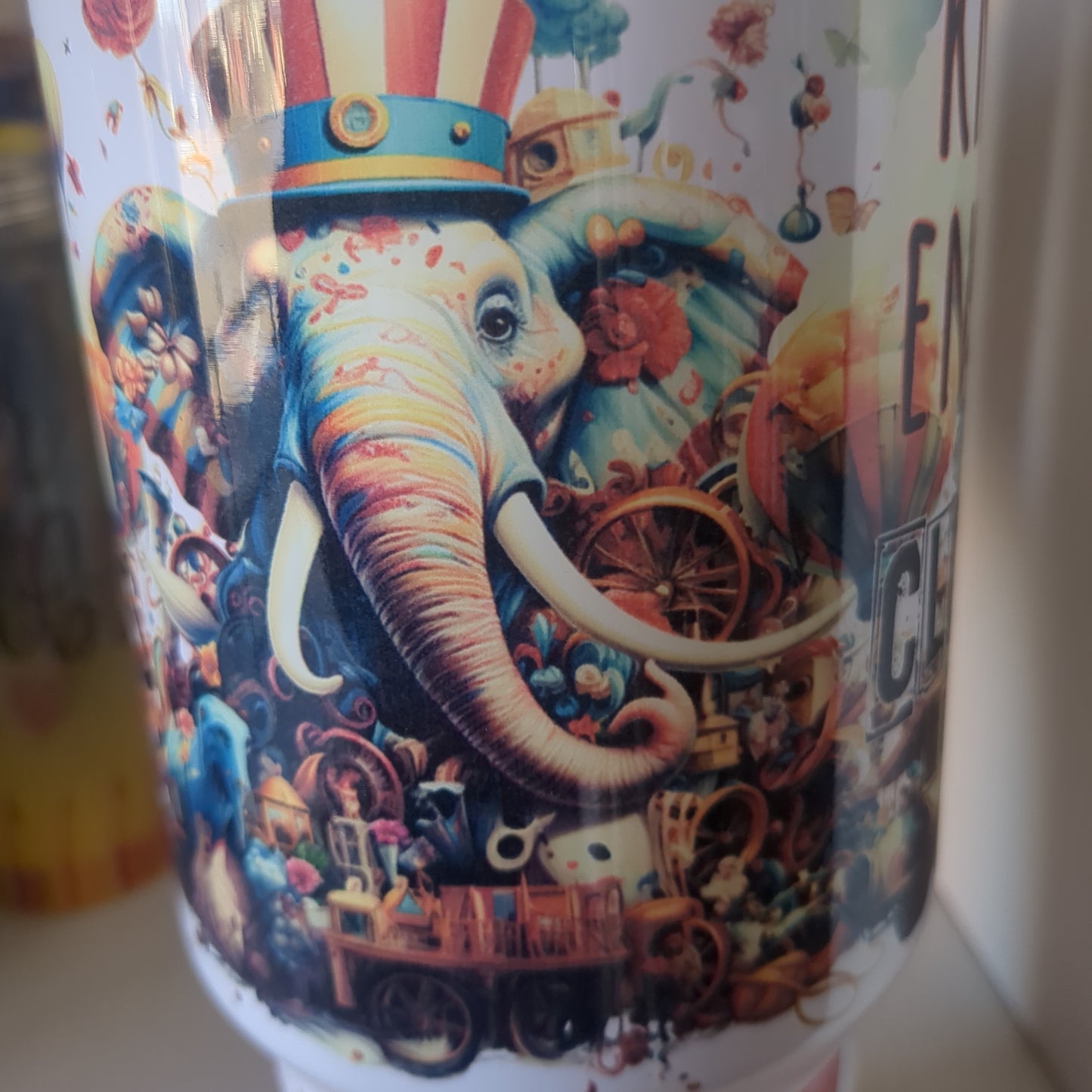 40 oz stainless steel insulated tumbler says, "Not my circus, not my monkeys" NOT PERFECT tcm9
