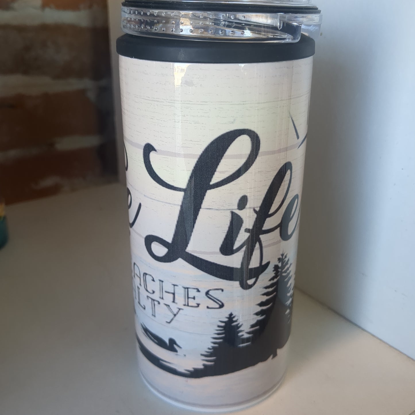 20 Oz Tumbler And Can Cooler Lake Life Cuz Beaches Be Salty