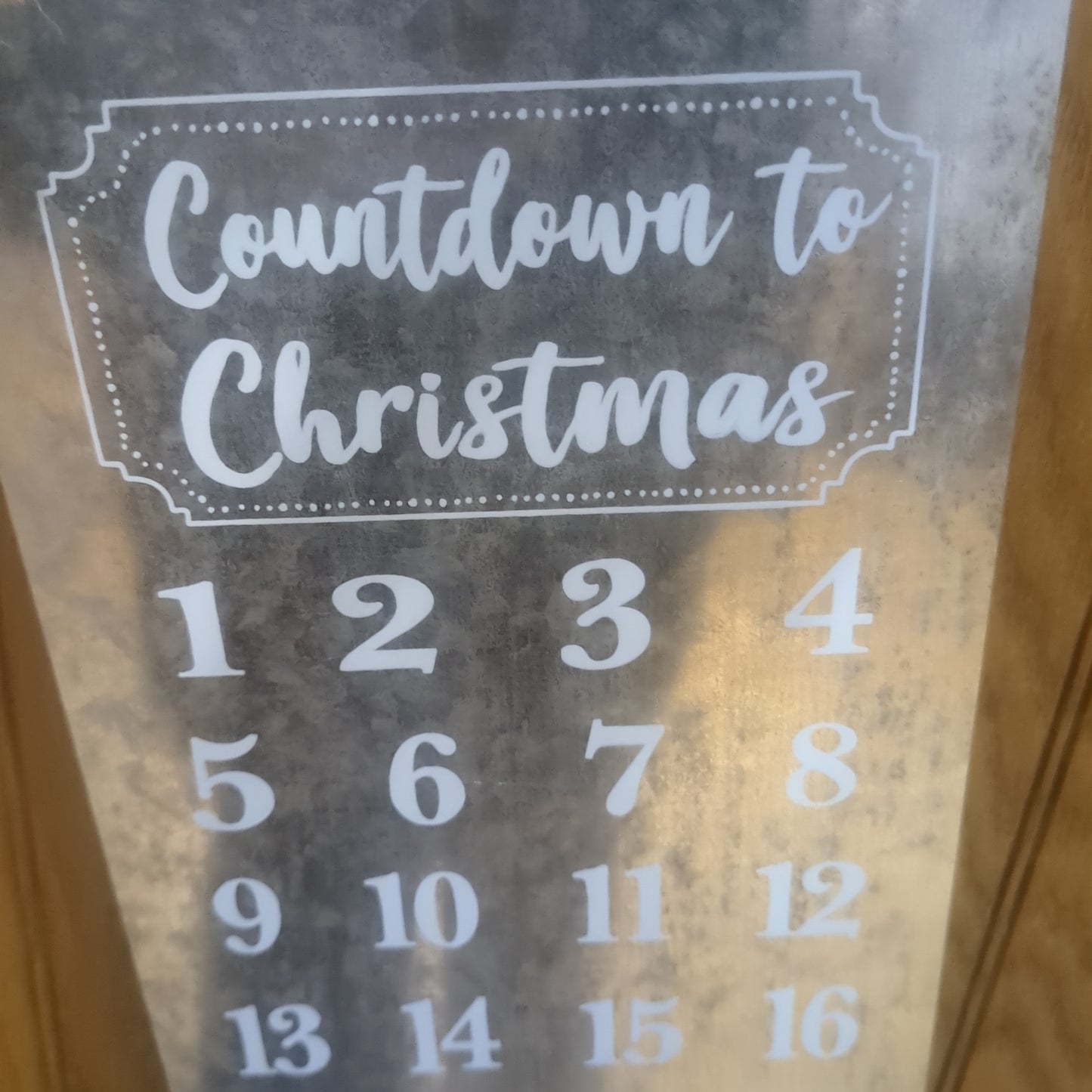 Christmas countdown galvanized metal sign advent