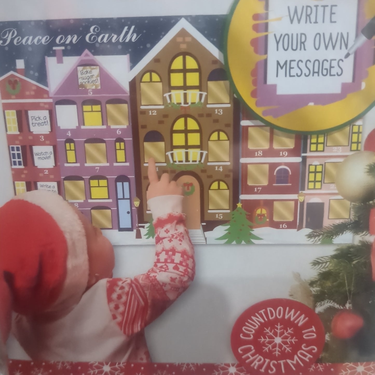 Scratch off Advent calendar city design