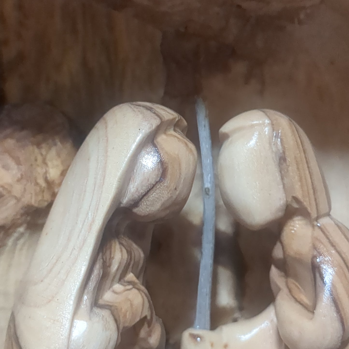 Large Grotto nativity made from Roots of the olive wood tree.  Made in Bethlehem. N1