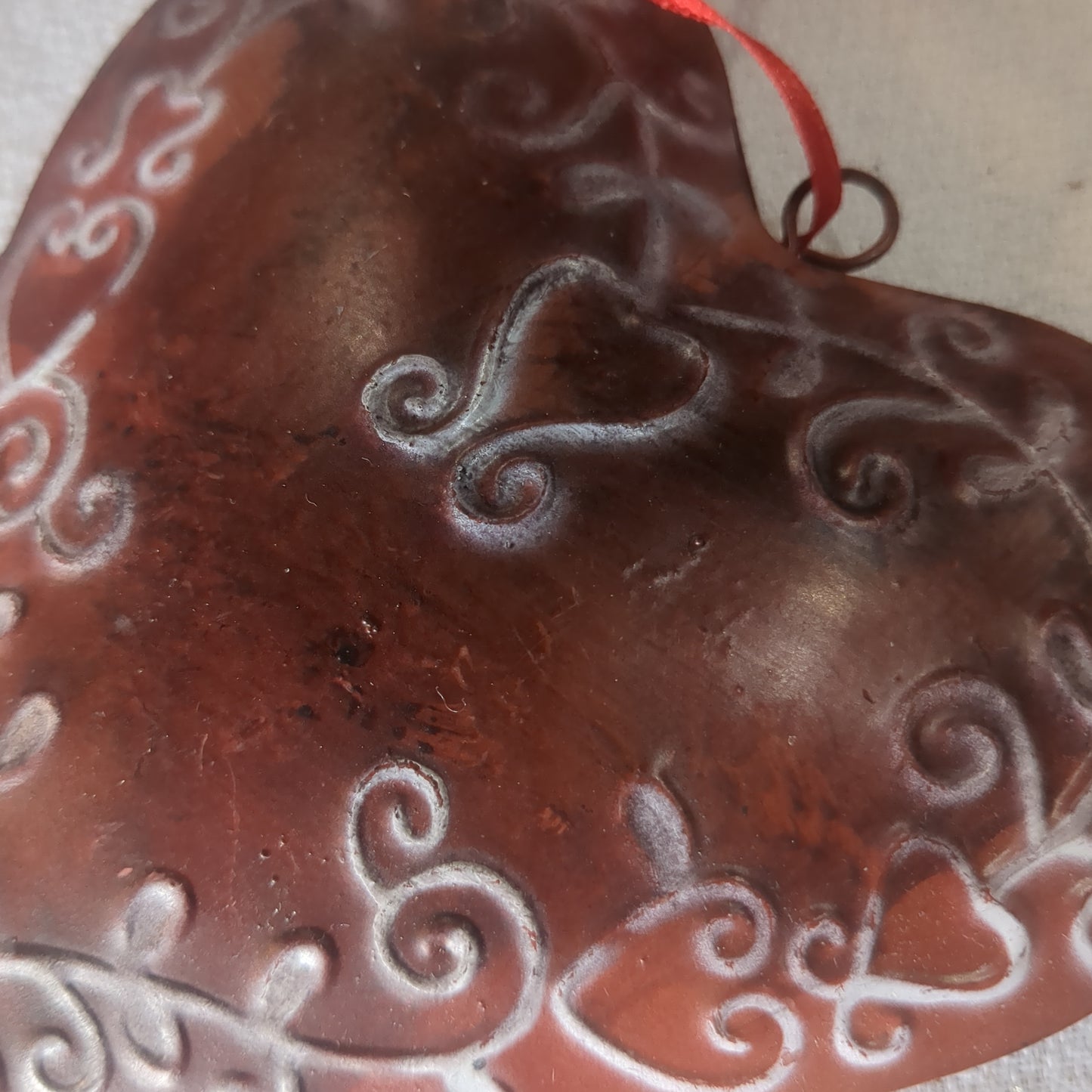Metal heart ornament for Valentine's Day