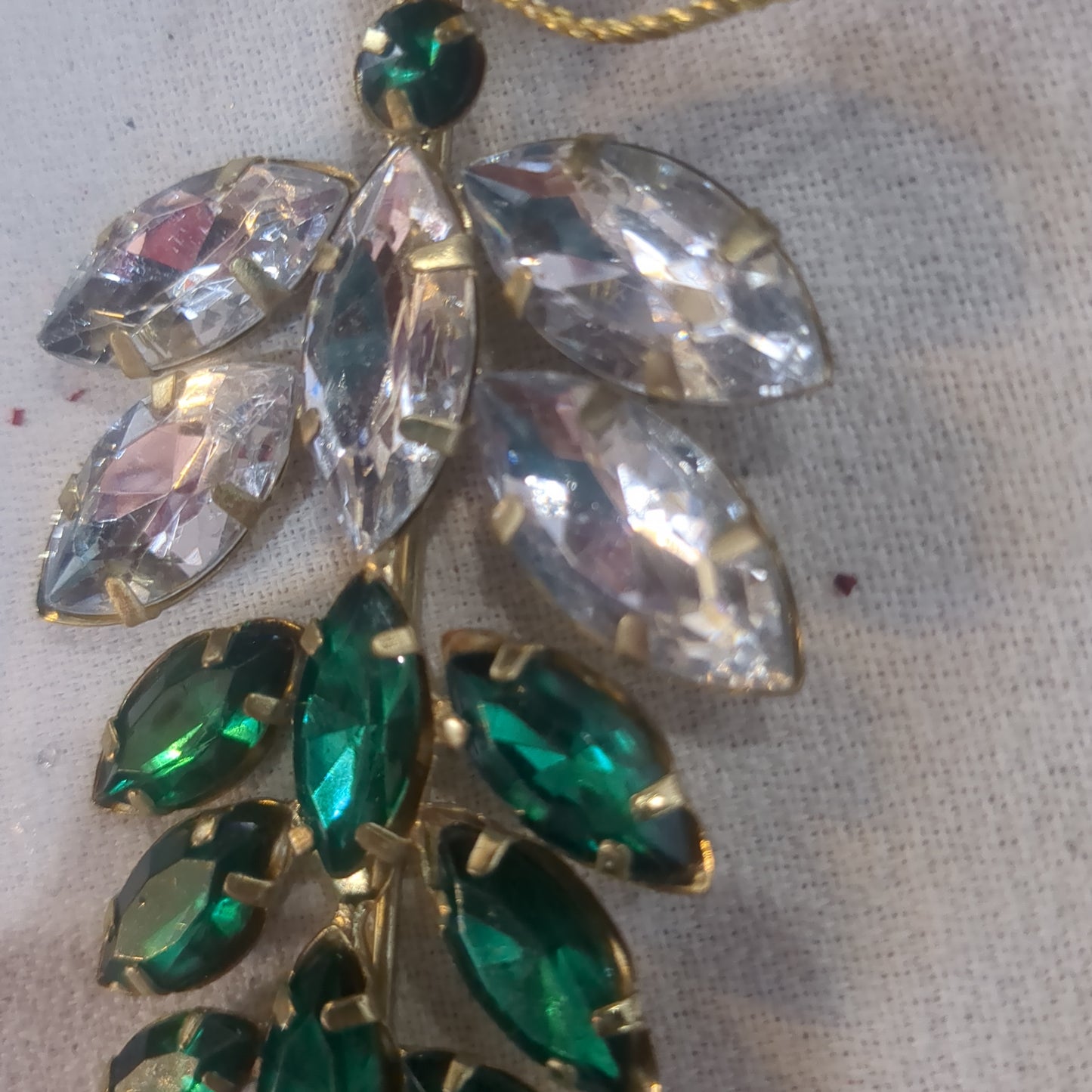 Acrylic green and clear jewel ornament, 5.25in