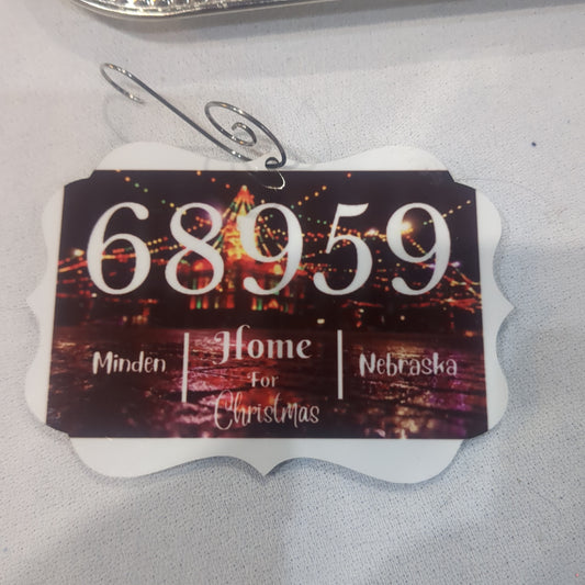 Minden Nebraska Zip Code Ornament courthouse Christmas Lights