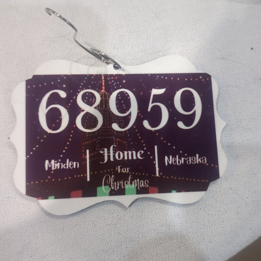 Minden Nebraska Zip Code Ornament Minden Nebraska