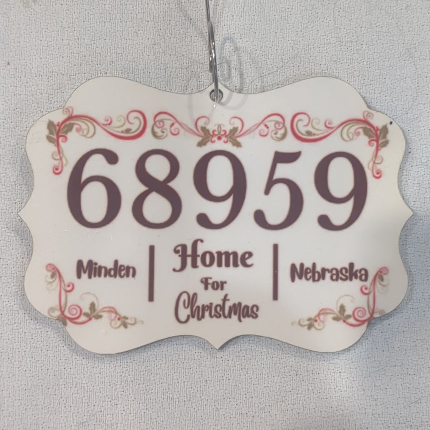Minden Nebraska's ZIP Code Ornament floral 1 special order