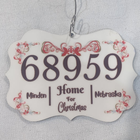 Minden Nebraska's ZIP Code Ornament floral special order