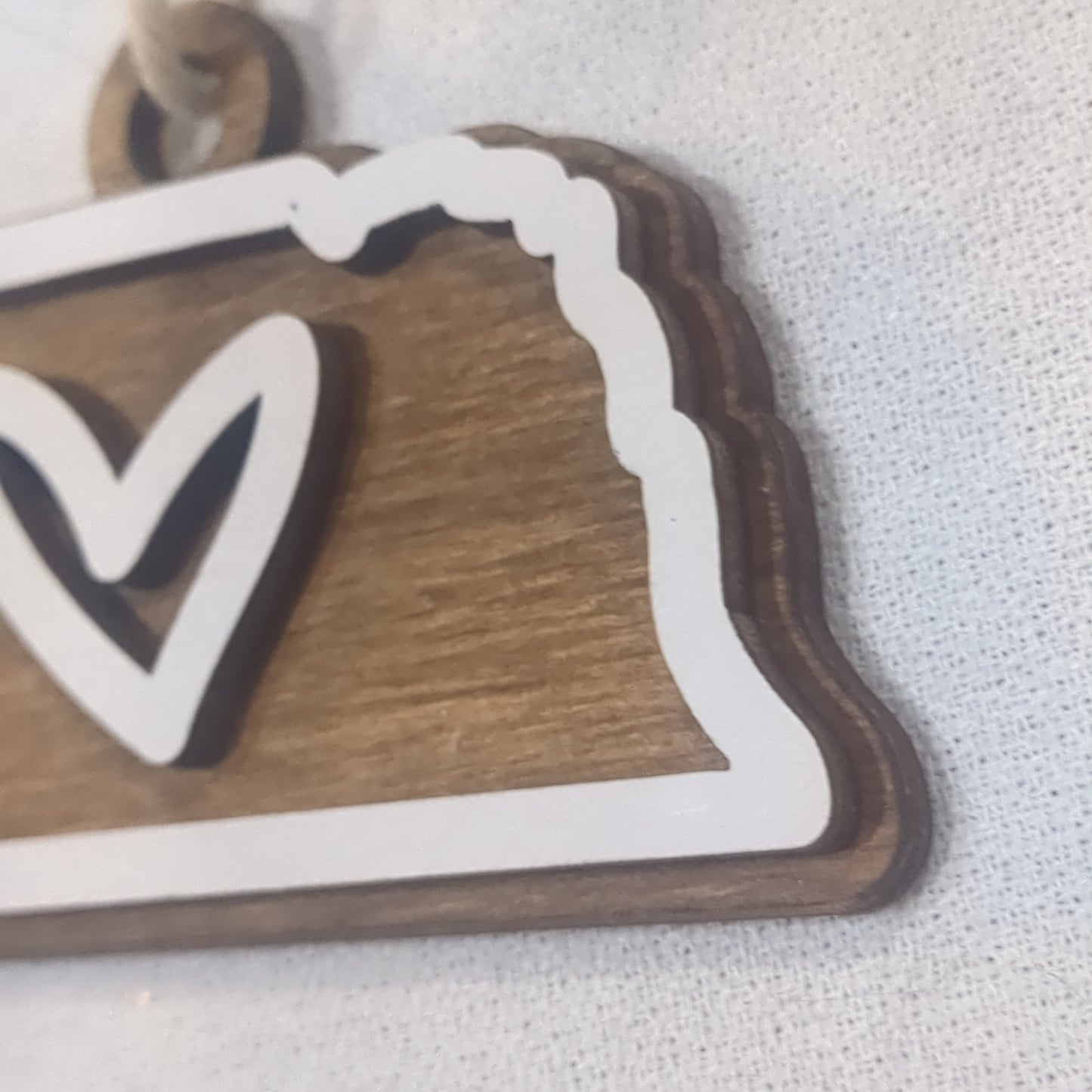 Nebraska Layered Wood Ornament