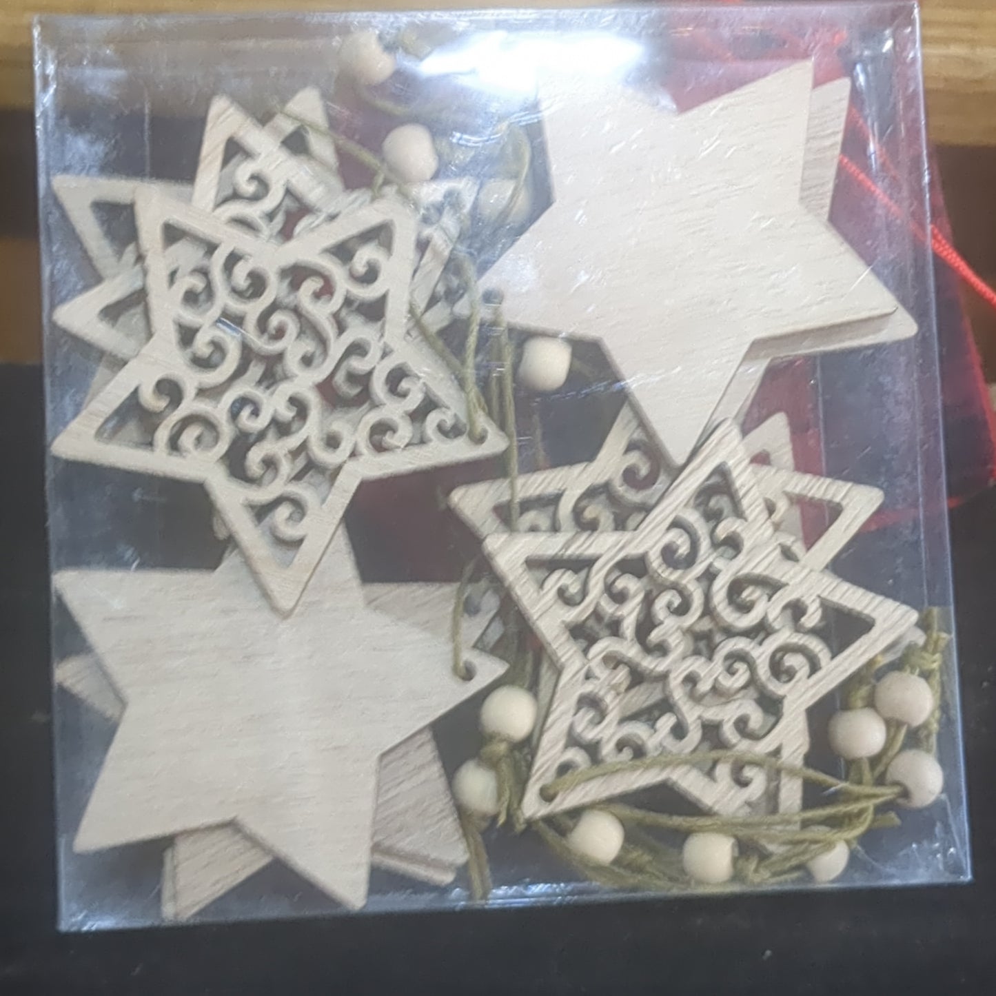 Wooden Star Ornament Set Of 12