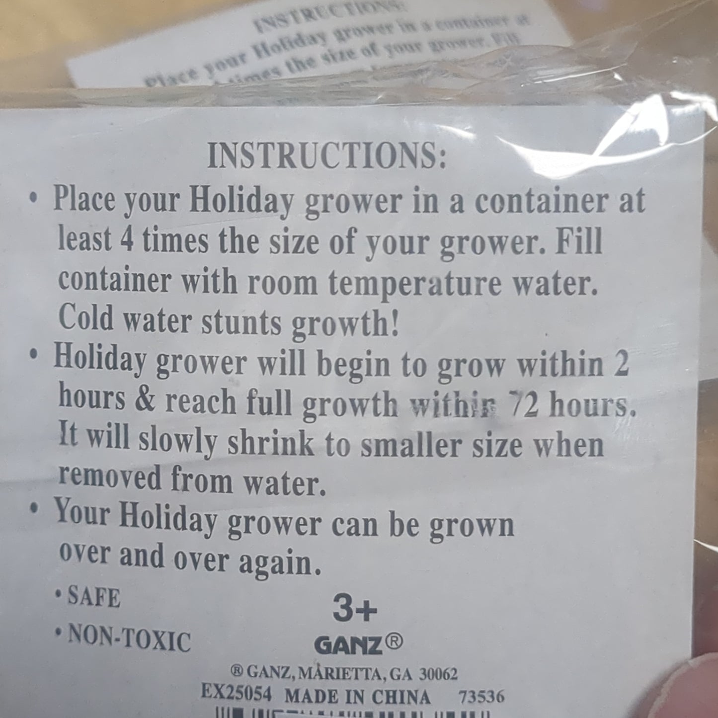 Snowman grower toy