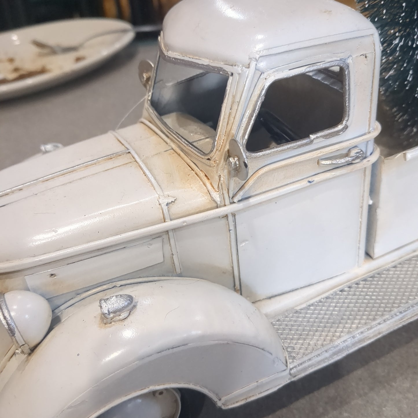 White metal truck