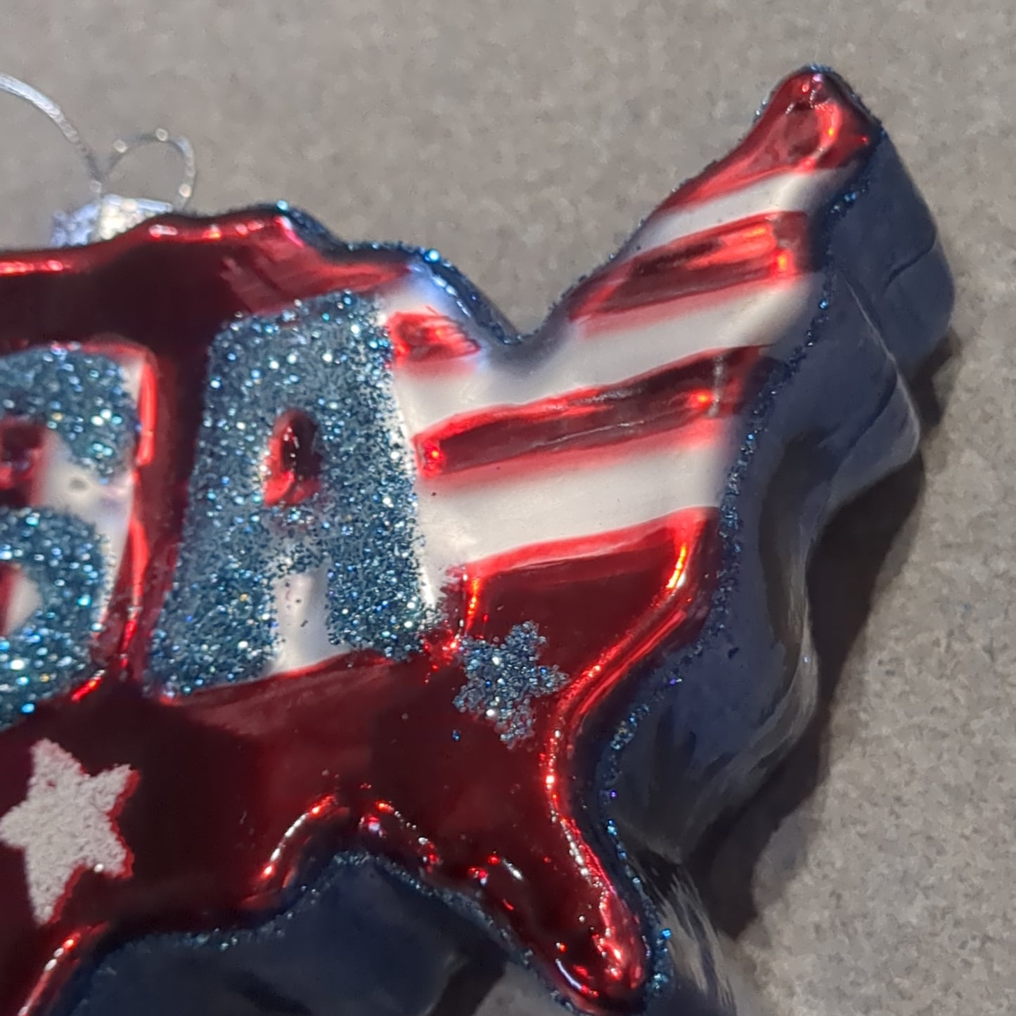 Glass Usa Flag Ornament