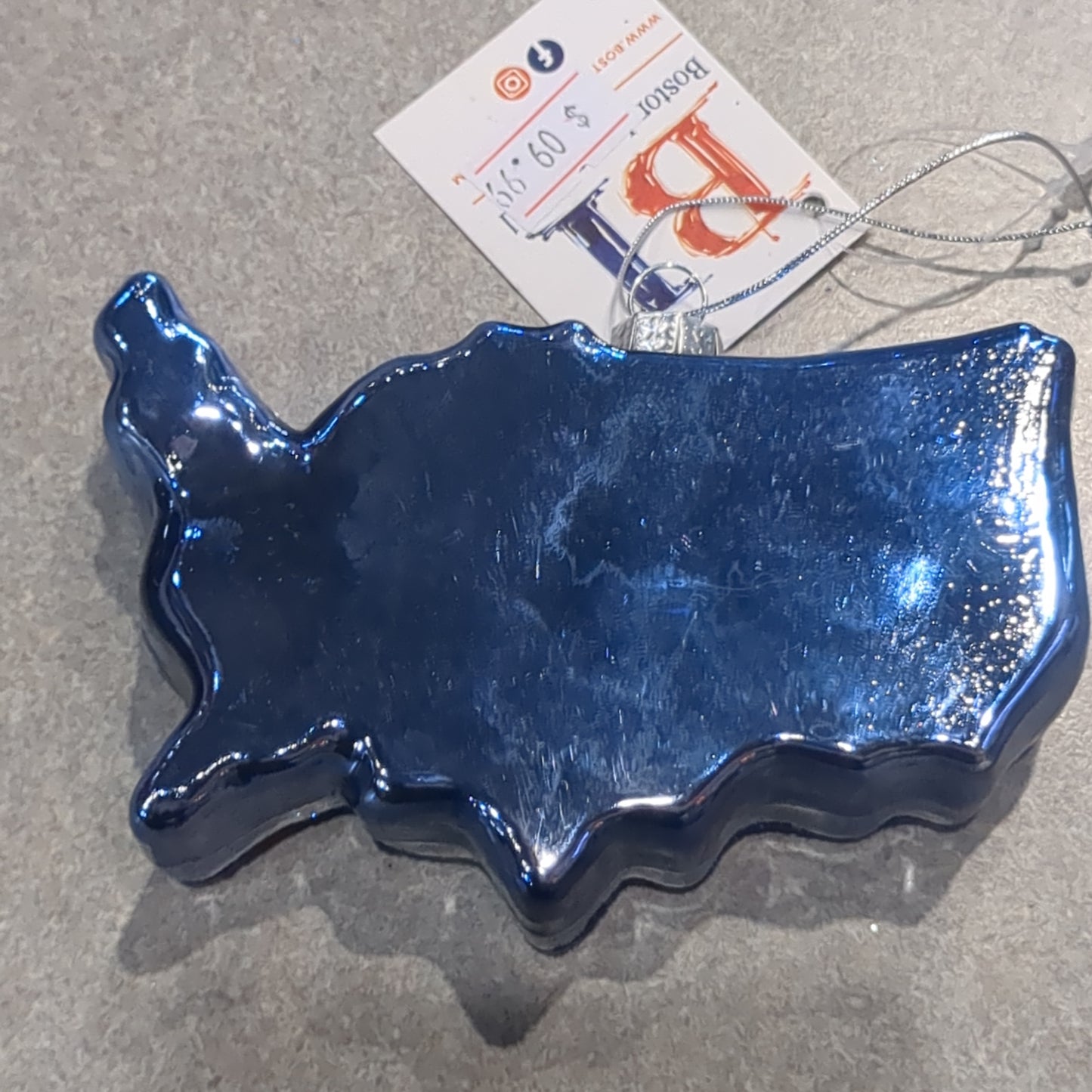 Glass Usa Flag Ornament