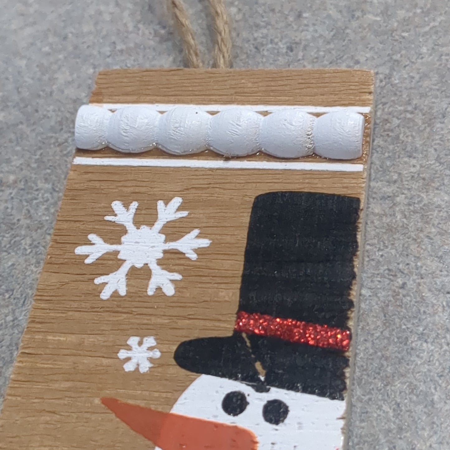 MDF ornament with a snowman