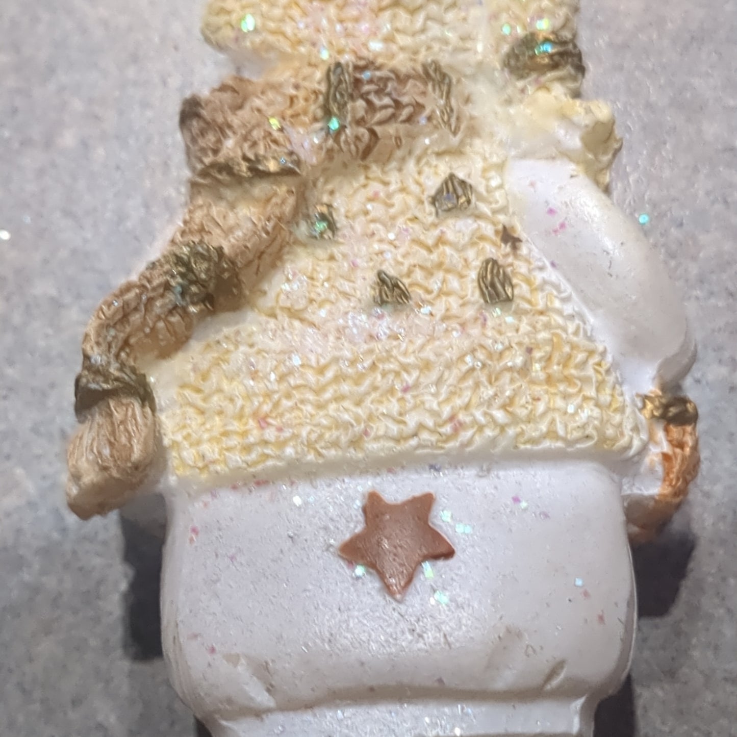 Oy2 Polycrylic snowman ornament with stocking yellow