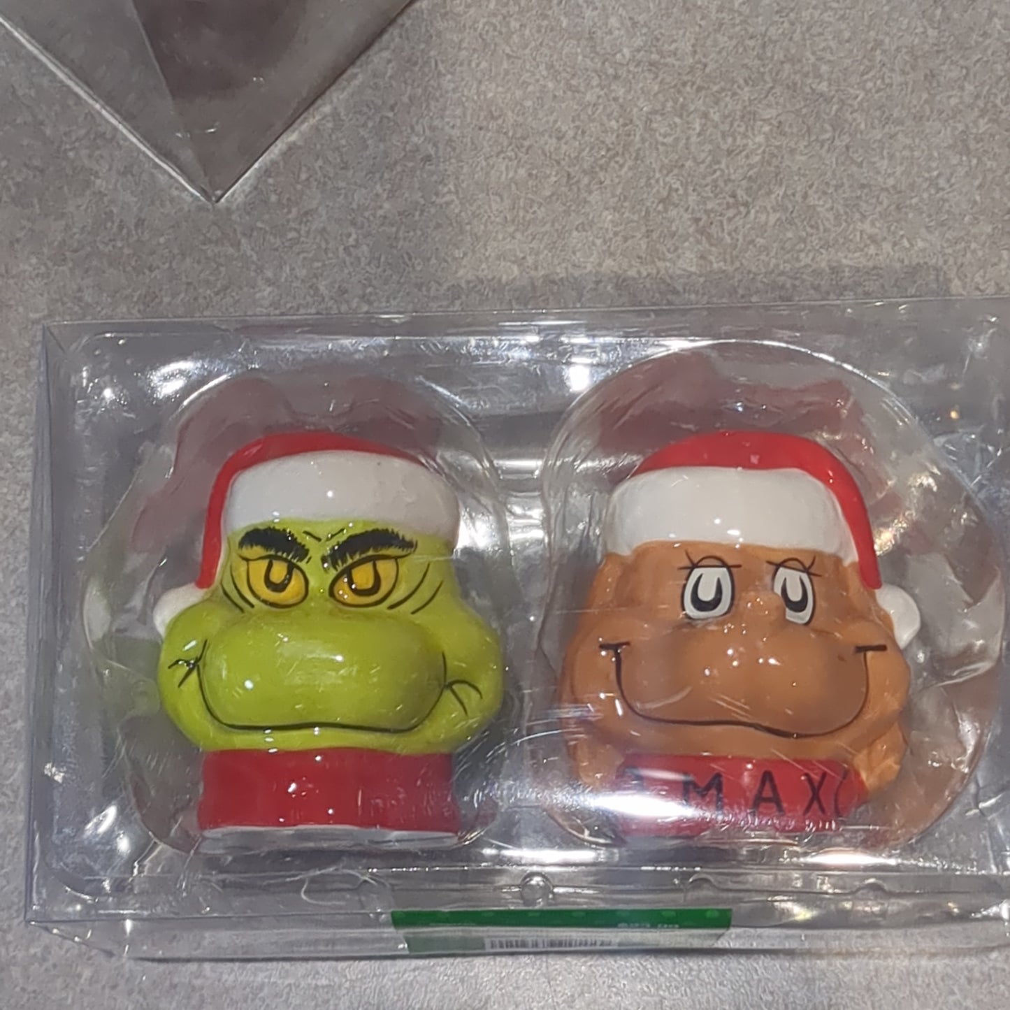 Grinch and Max salt and pepper shaker set