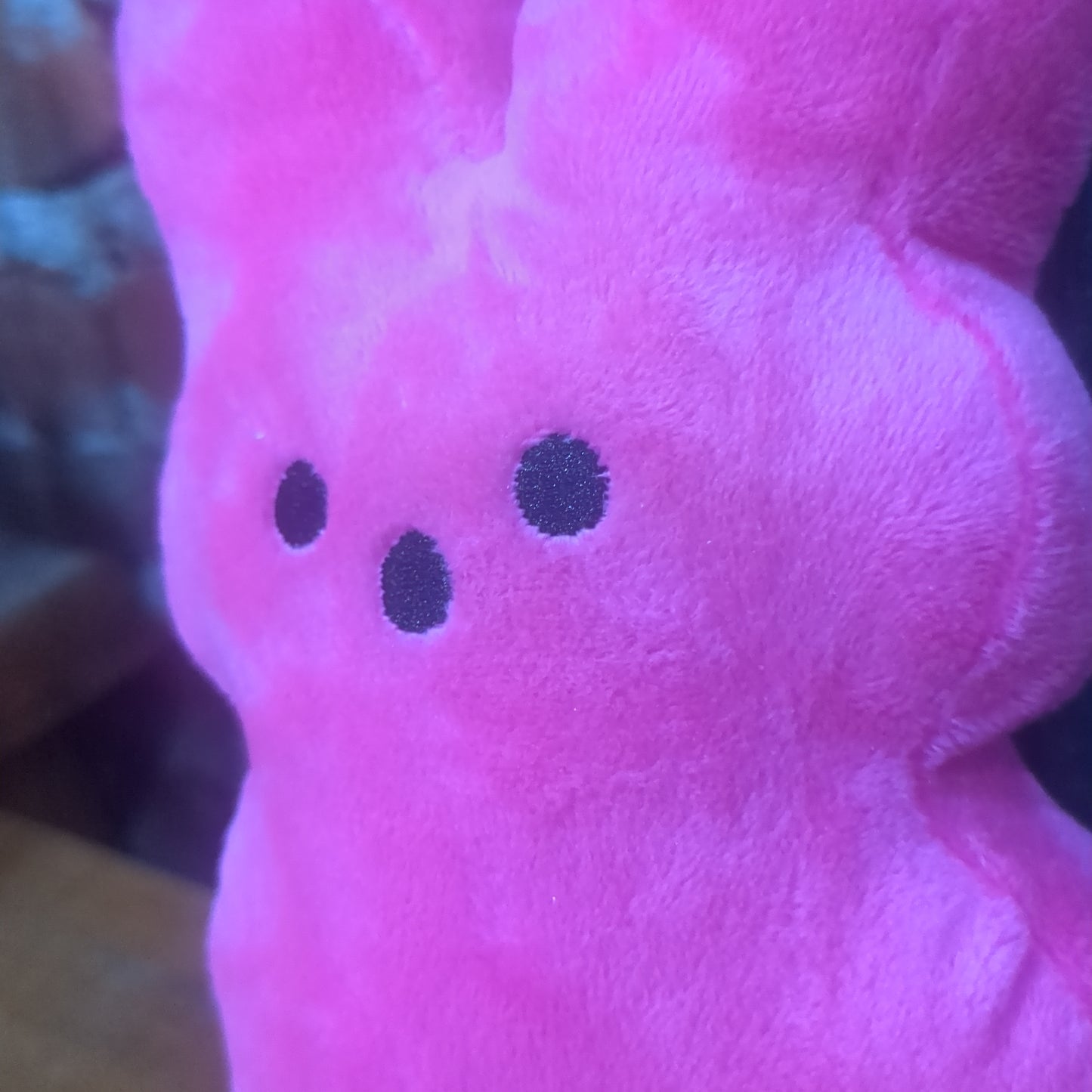 Plush colorful Easter bunny marshmallow hot pink