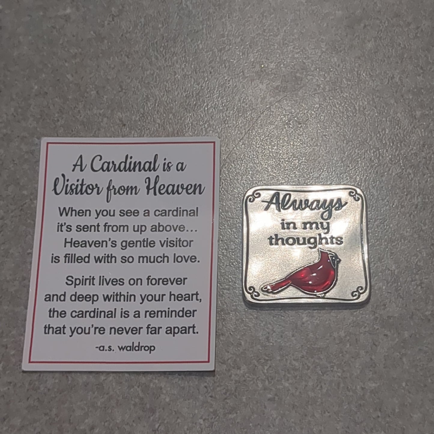 Pc1 Always in my thoughts Cardinal charm