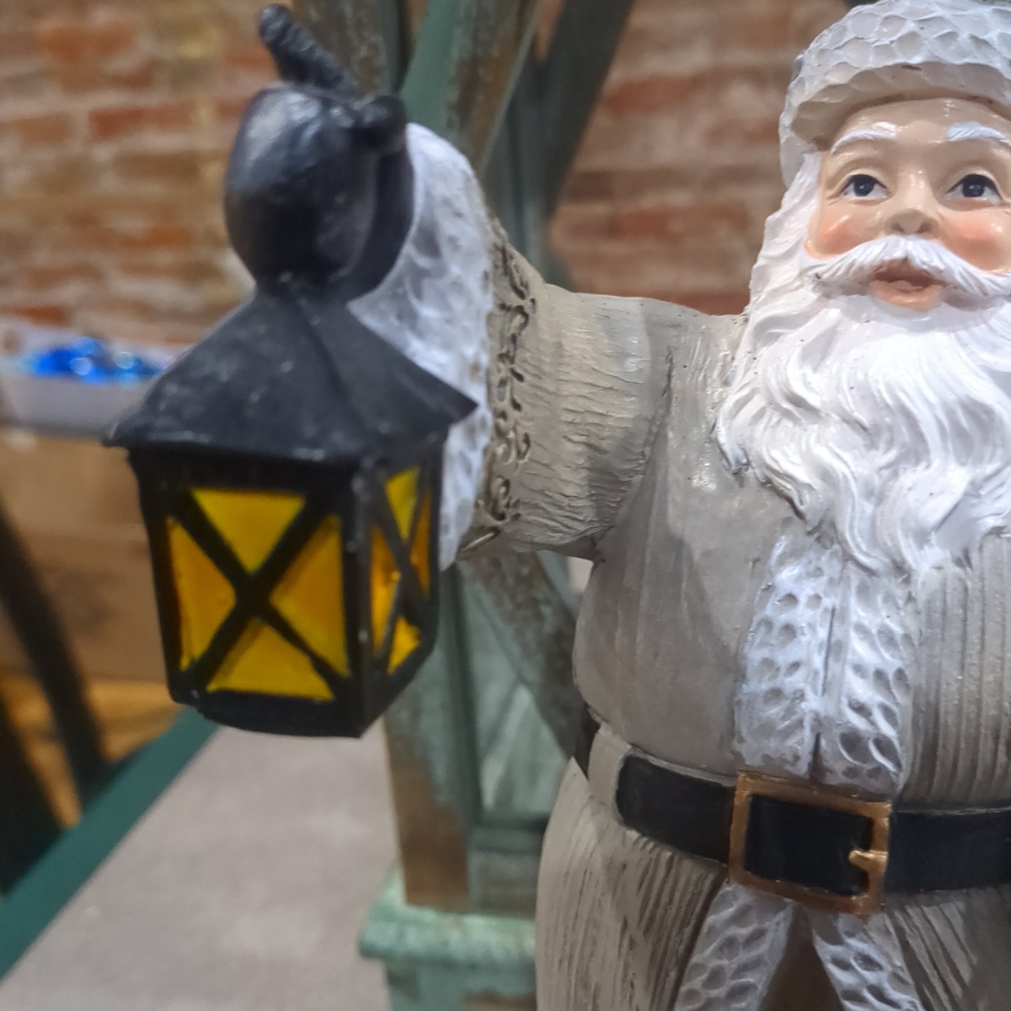 Santa in grey coat