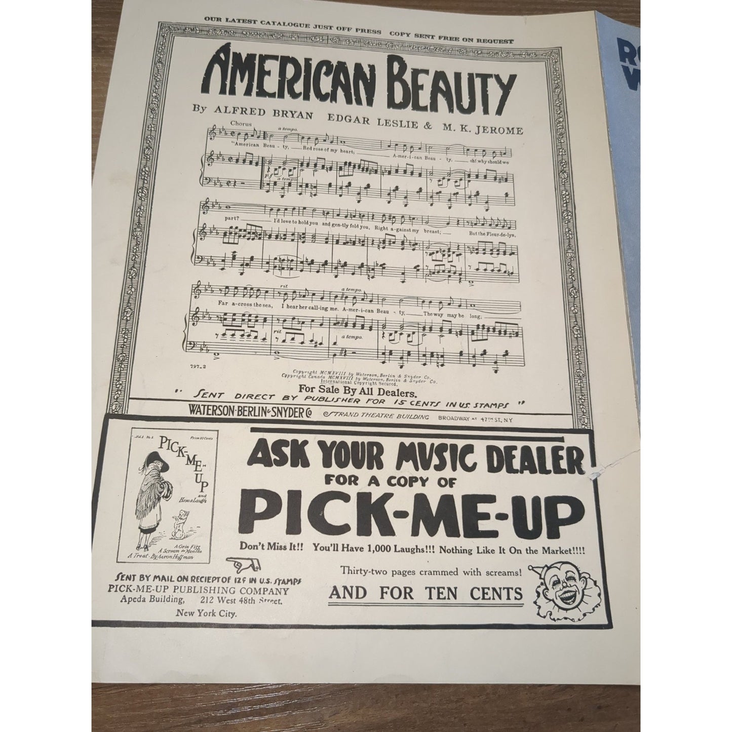 VINTAGE SHEET MUSIC - Rock A Bye Your Baby With A Dixie Melody