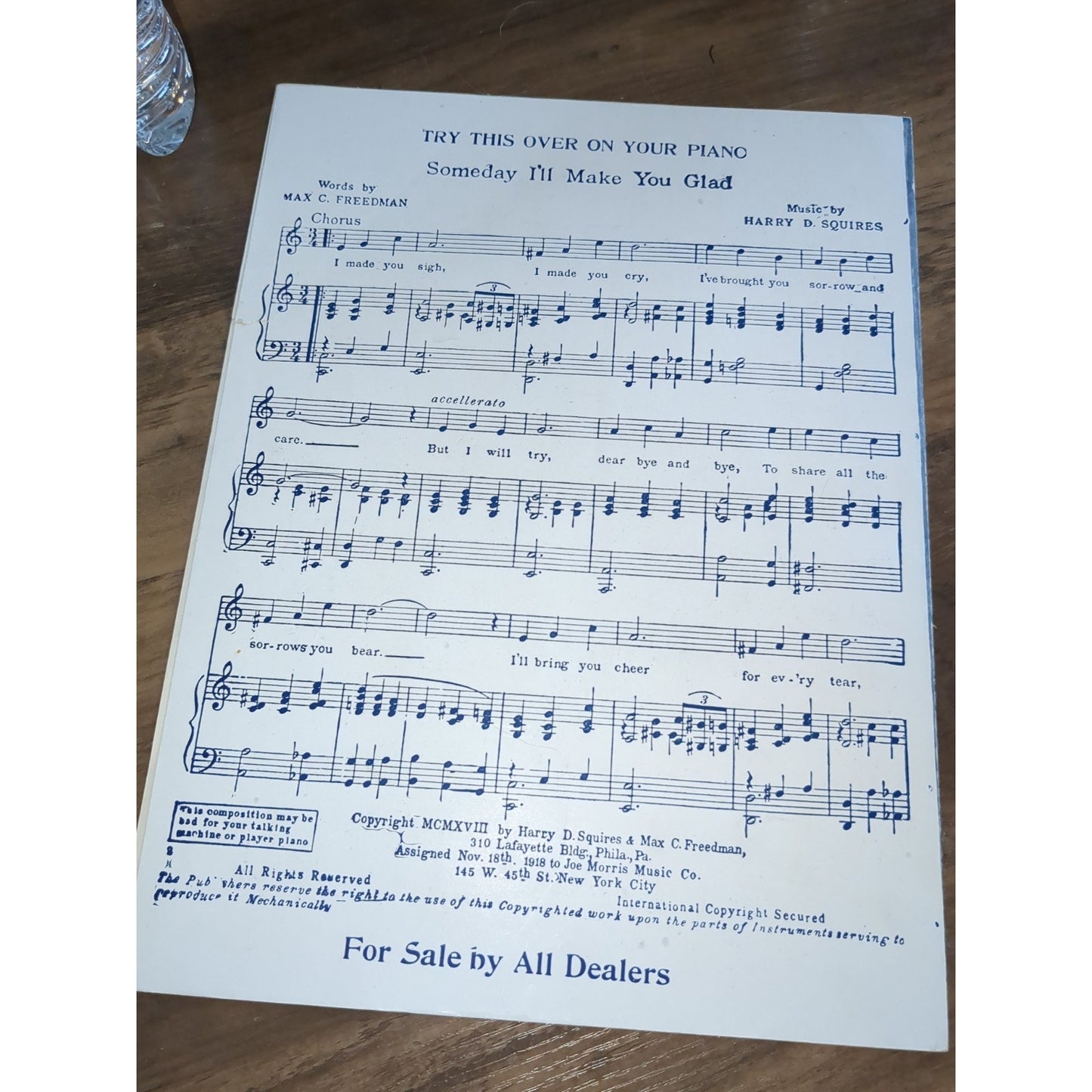 When It's Love Time In Picardy 1919 WWI Pretty Girl Vintage Sheet Music
