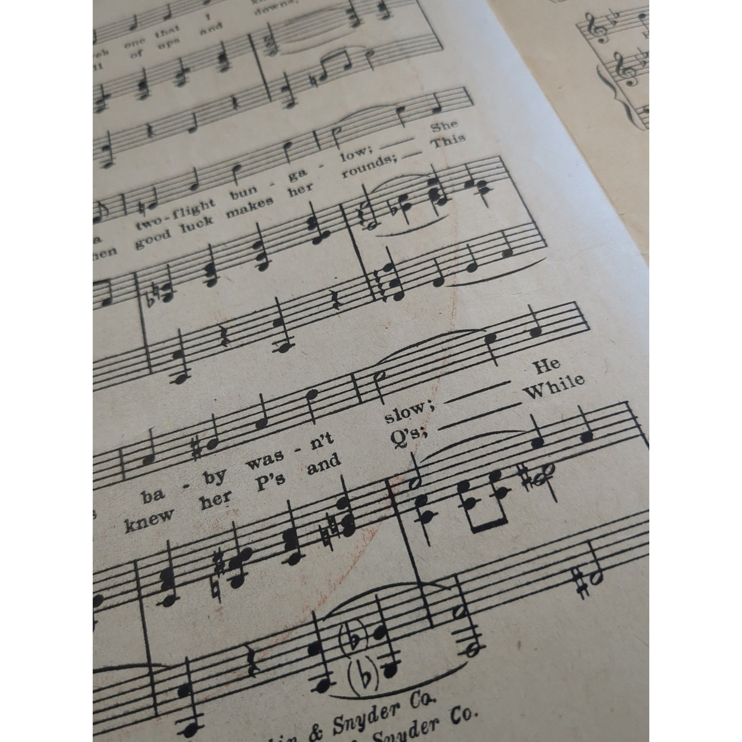 M OLIVE THOMAS Movie Vintage Musical sheet music UPSTAIRS & DOWN