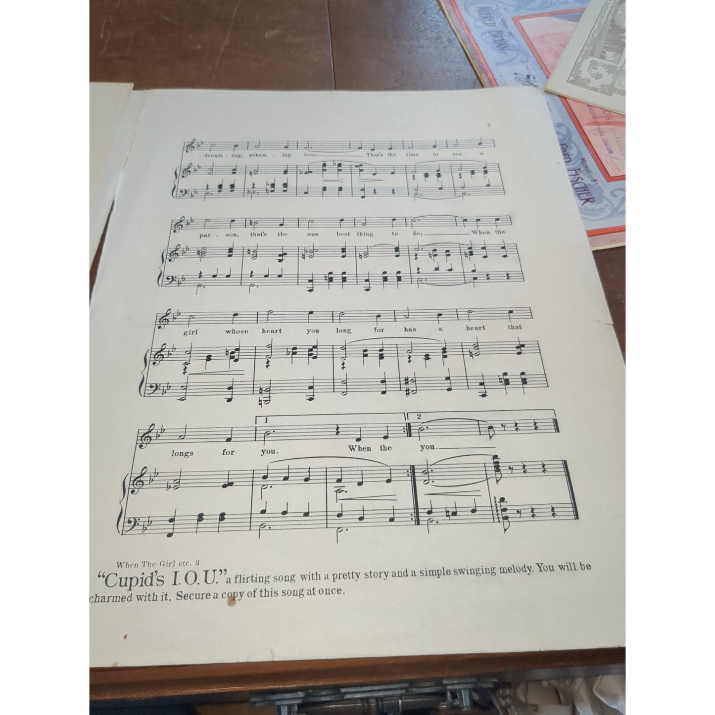 Vintage Sheet Music When The Girl Whose Heart You Long For George Meyer Robert Roden