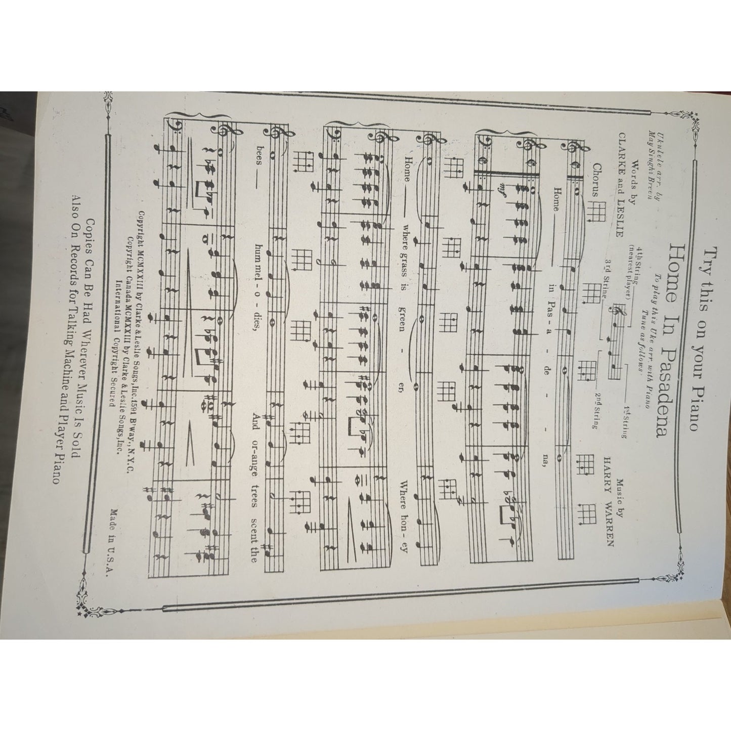 Dreary Weather: Univ of Penn. Fox Trot - 1924 sheet music - Fred & Tom Waring
