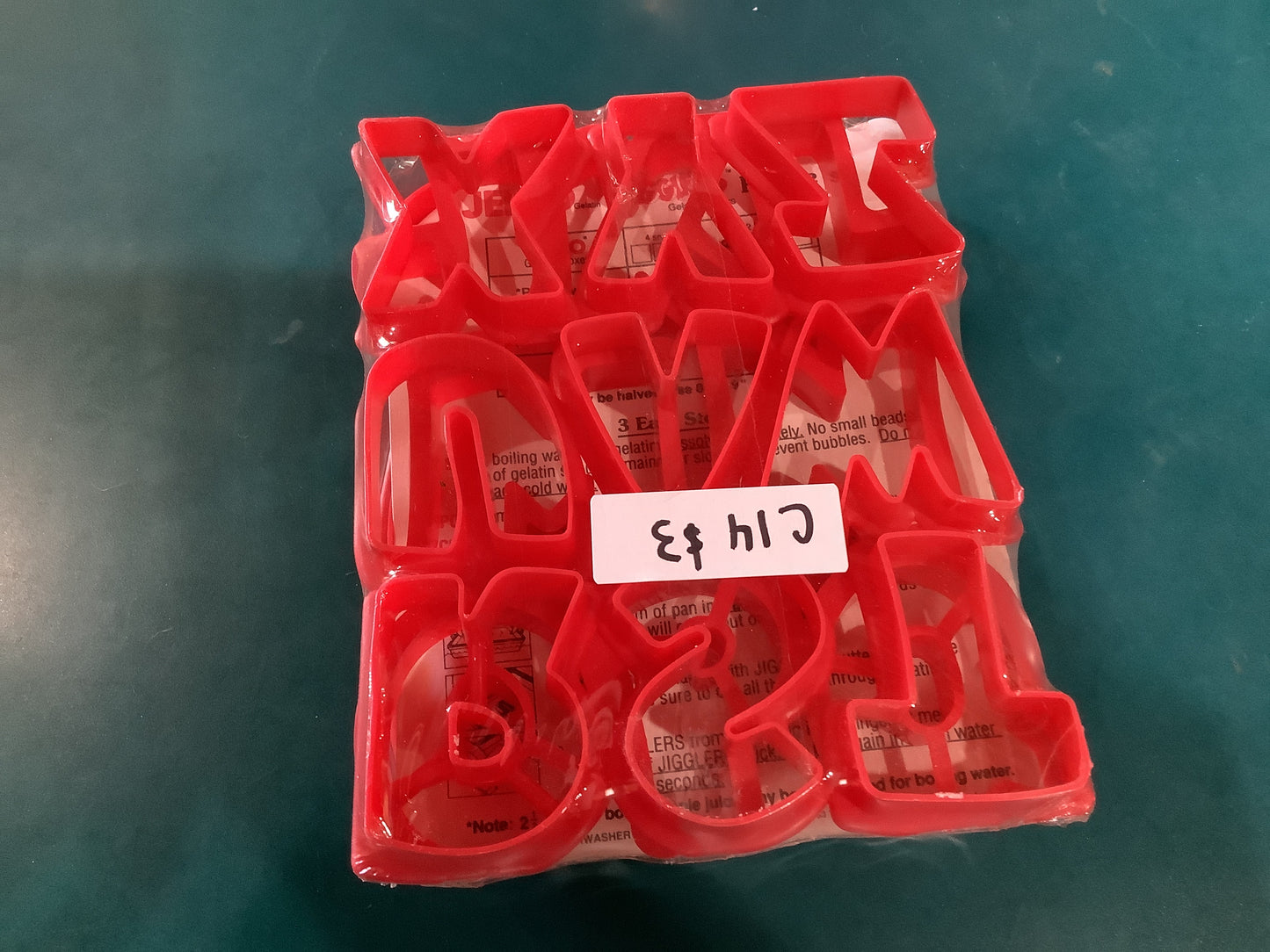 C14 Jello cookie cutter alphabet