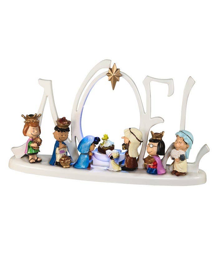 10" BATTERY OPERATED LED PEANUTS LIGHTED NATIVITY pe1