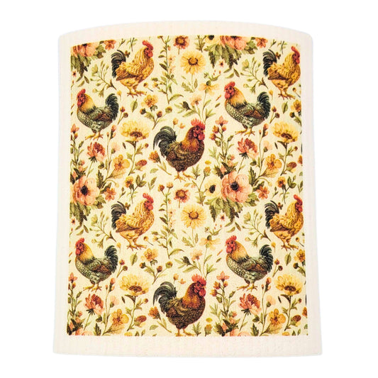 Morning Rooster Alarm Swedish Dishcloth - Home Decor sd1
