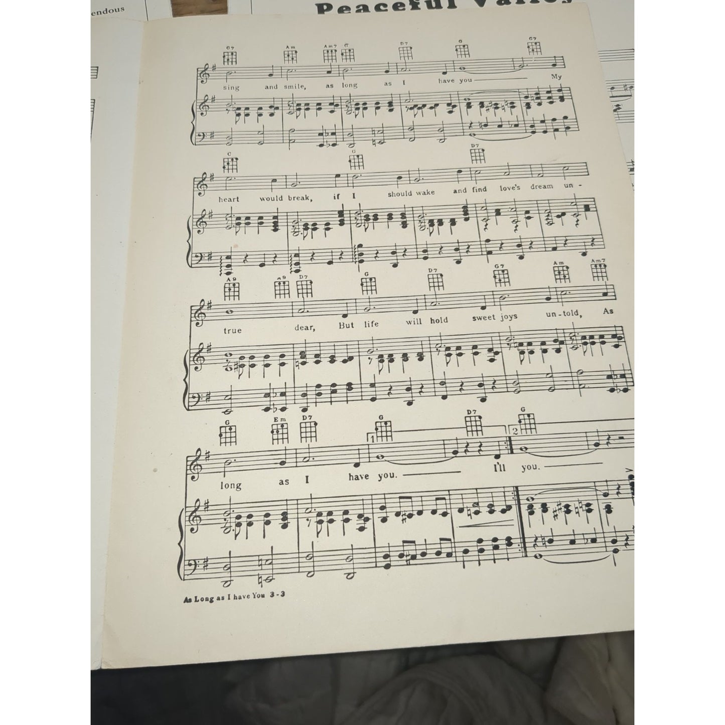 As Long As I Have You Vintage Sheet Music - 1926