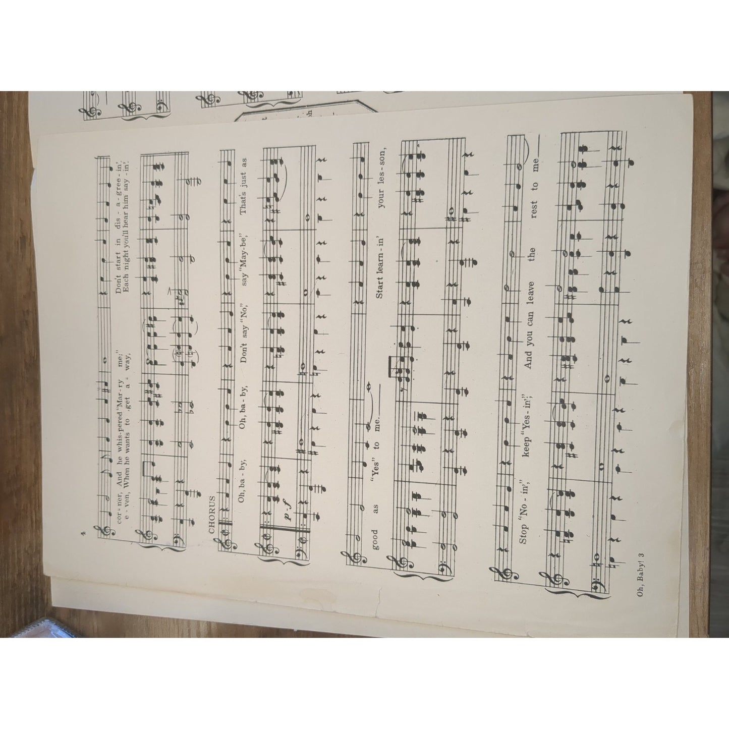 Vintage 1924 Sheet Music, "Oh, Baby - Don't Say No - Say Maybe" Irving Berlin
