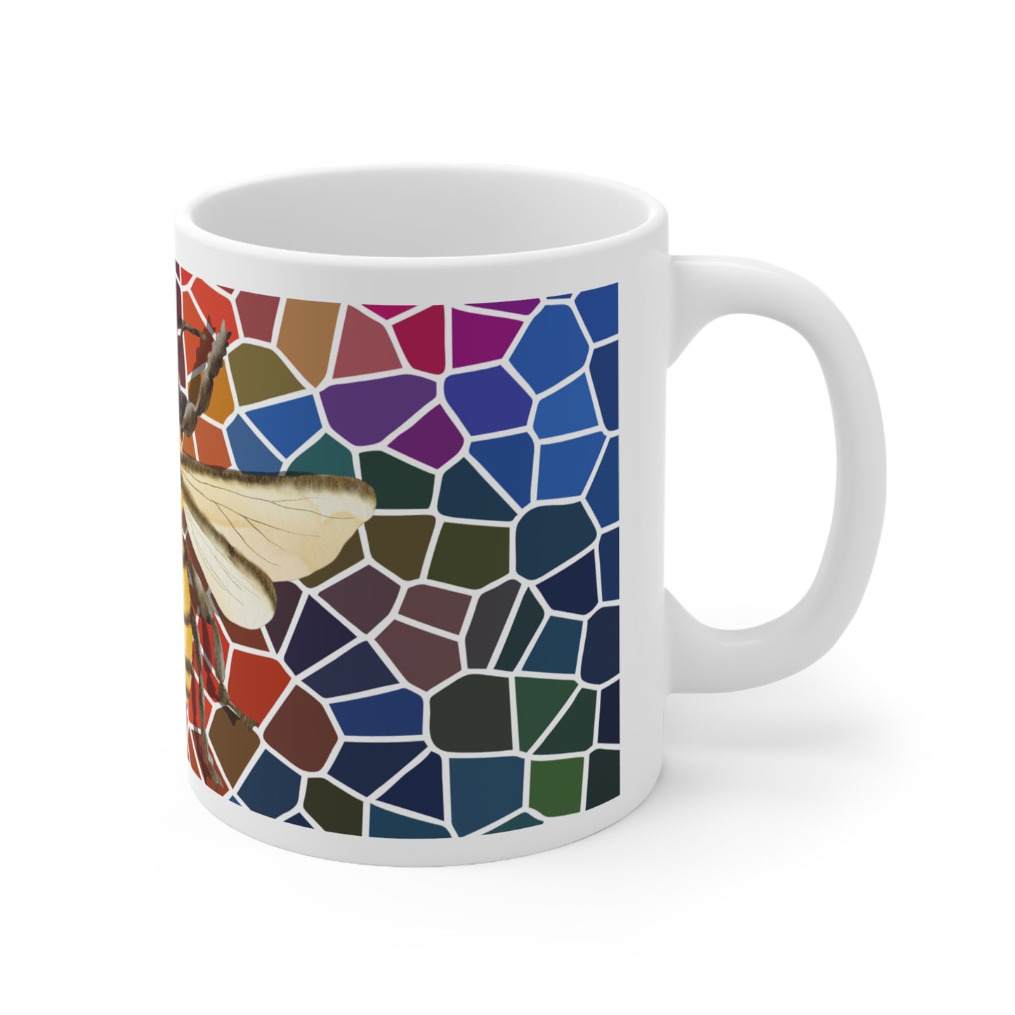 Bee & Stained Glass Ceramic Mug 11oz