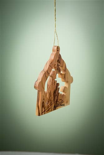 Stable with Nativity and Animals- 3"