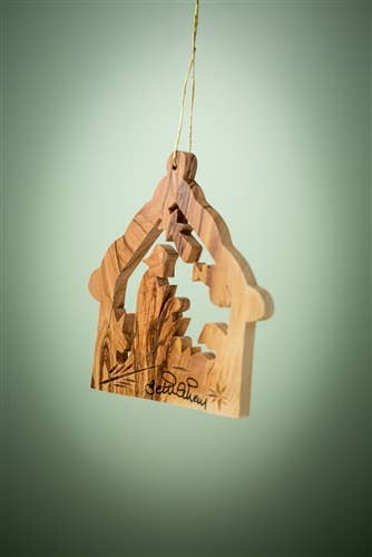 Stable with Nativity and Animals- 3"