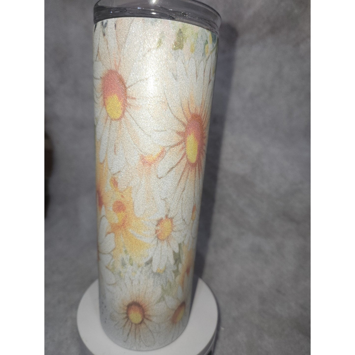 20 oz Stainless Steel Glitter Tumbler Cow I Fine Everything's Fine