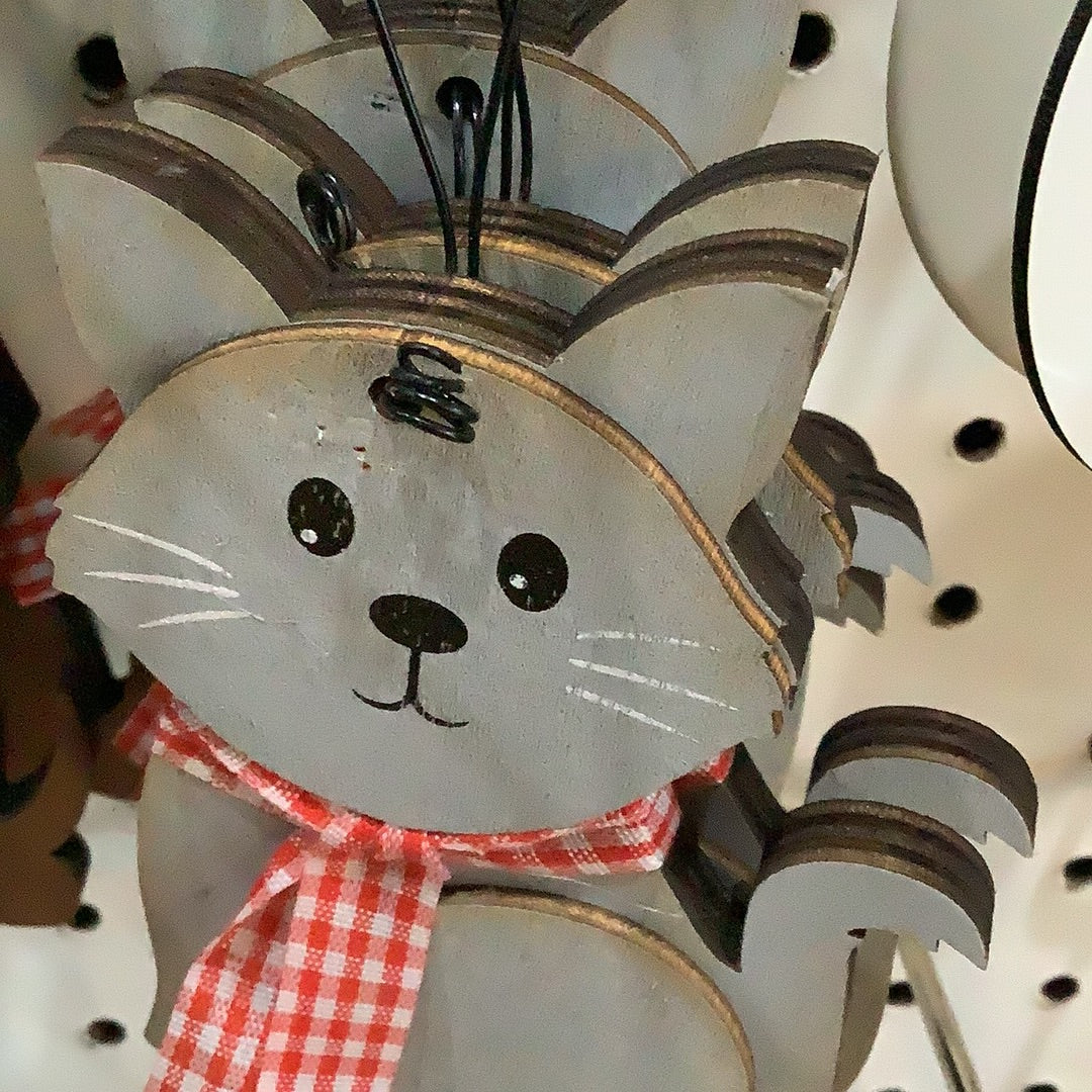 Gray Cat With Scarf Ornament