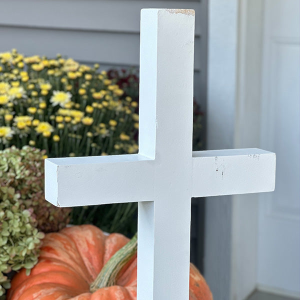 54 Inch Wood and Iron White Display Rolling Cart NOT AVAILABLE AT MINDEN LOCATION