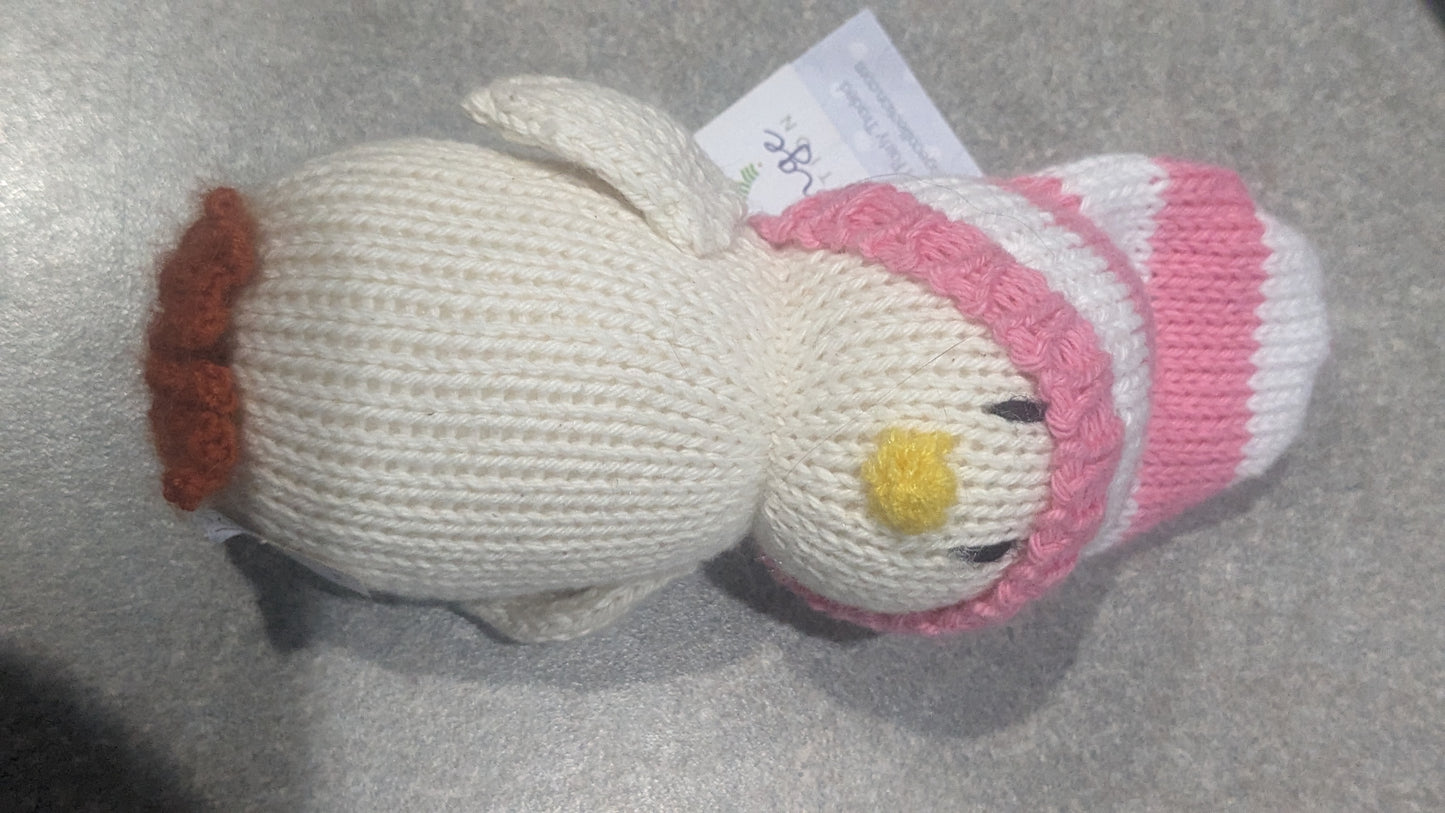 E56 Chick In Pink And White Stocking Hat easter Spring