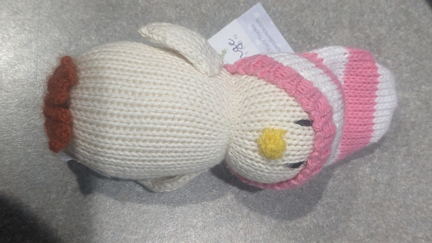 Chick In Pink And White Stocking Hat easter