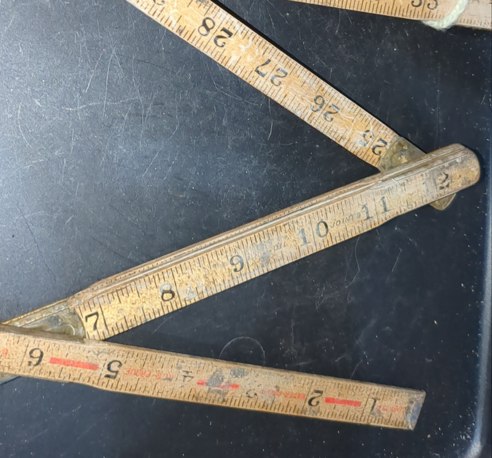 Vintage wooden folding ruler wr2