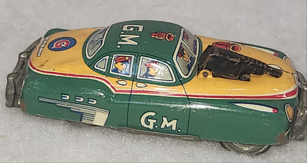 Vintage G-Men Gangster Tin Litho Toy Car Japan car6