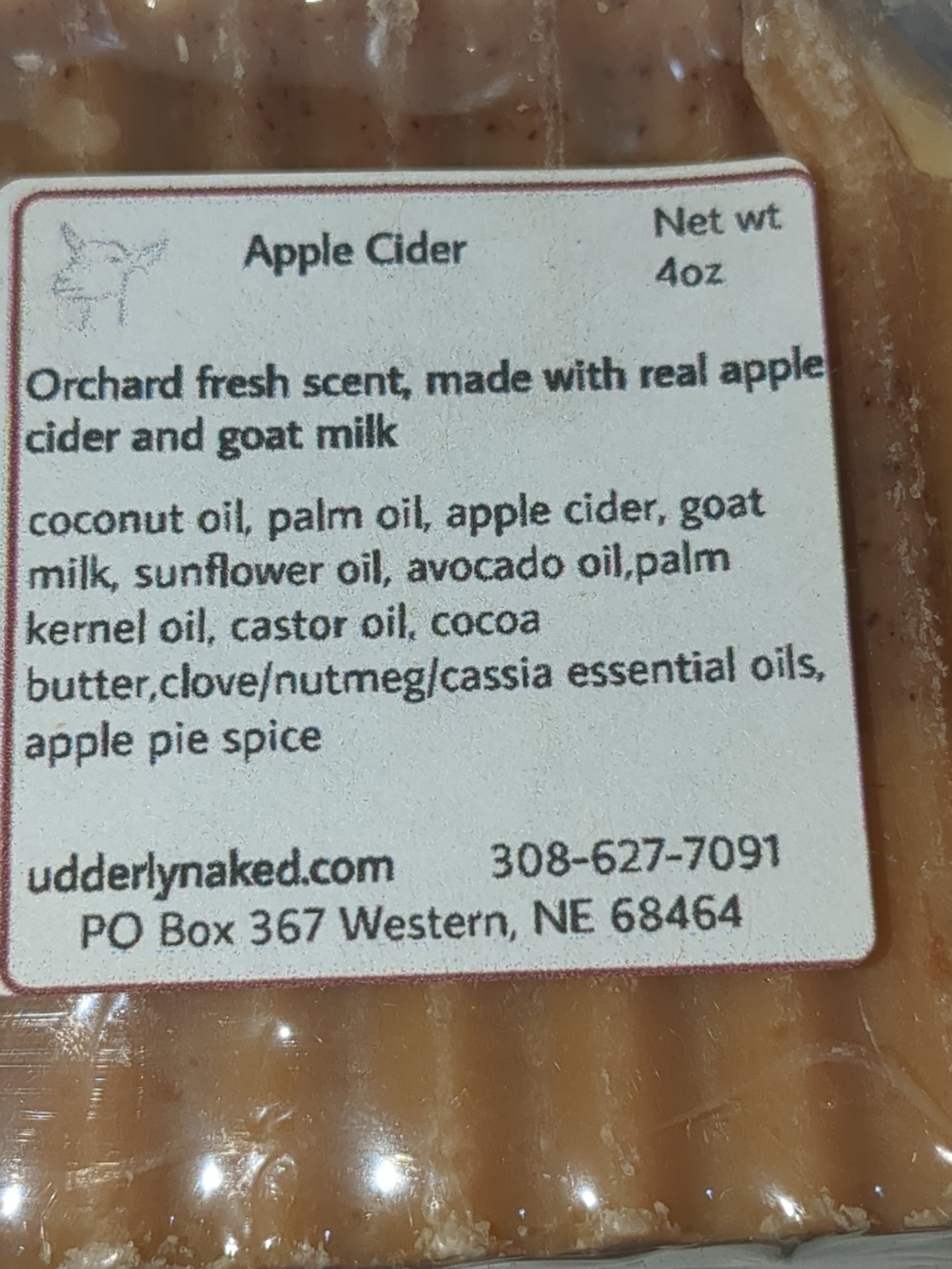 UN5 Utterly naked goat milk soap scented Apple Cider