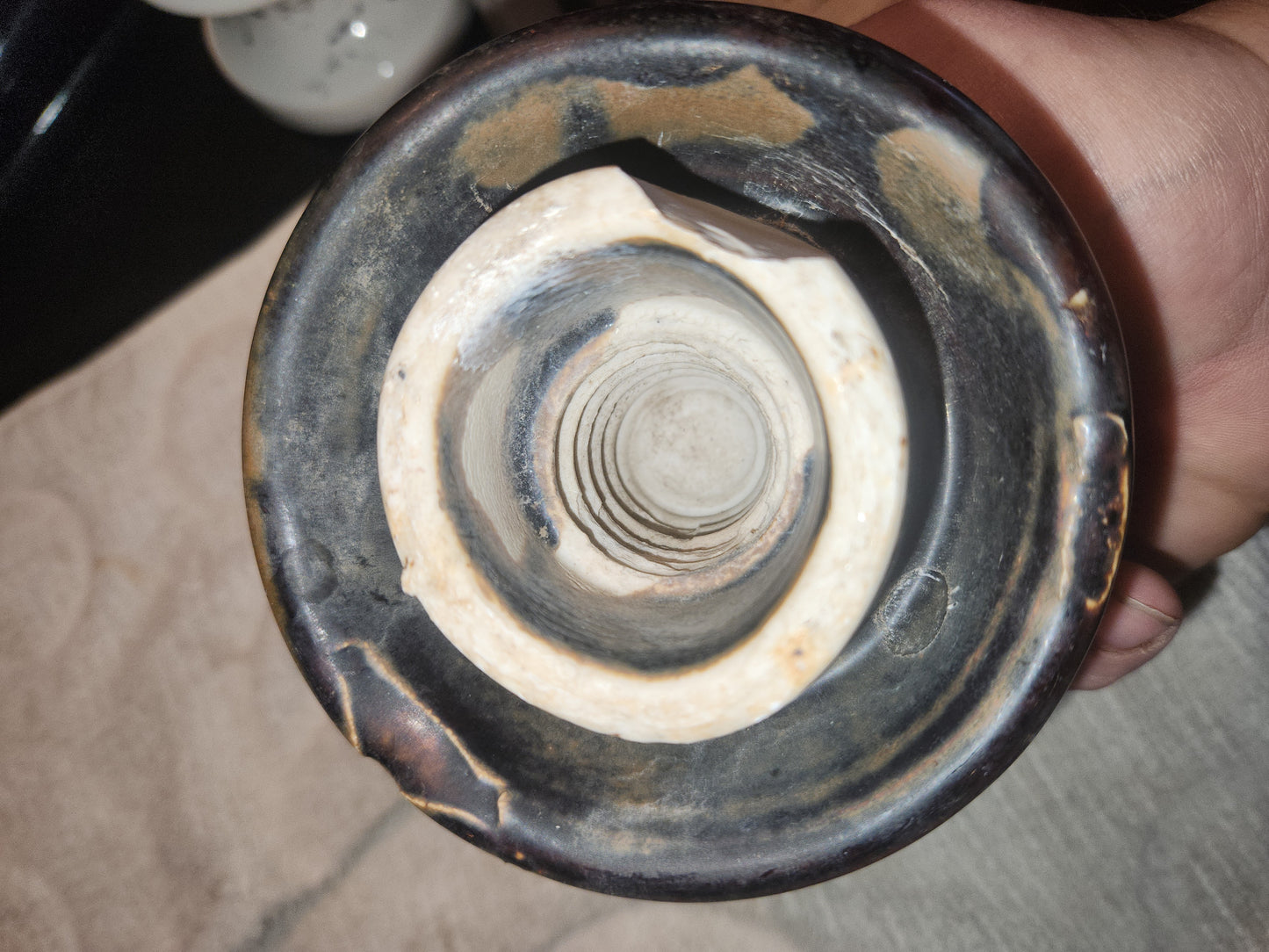 Vintage Brown Porcelain Insulator