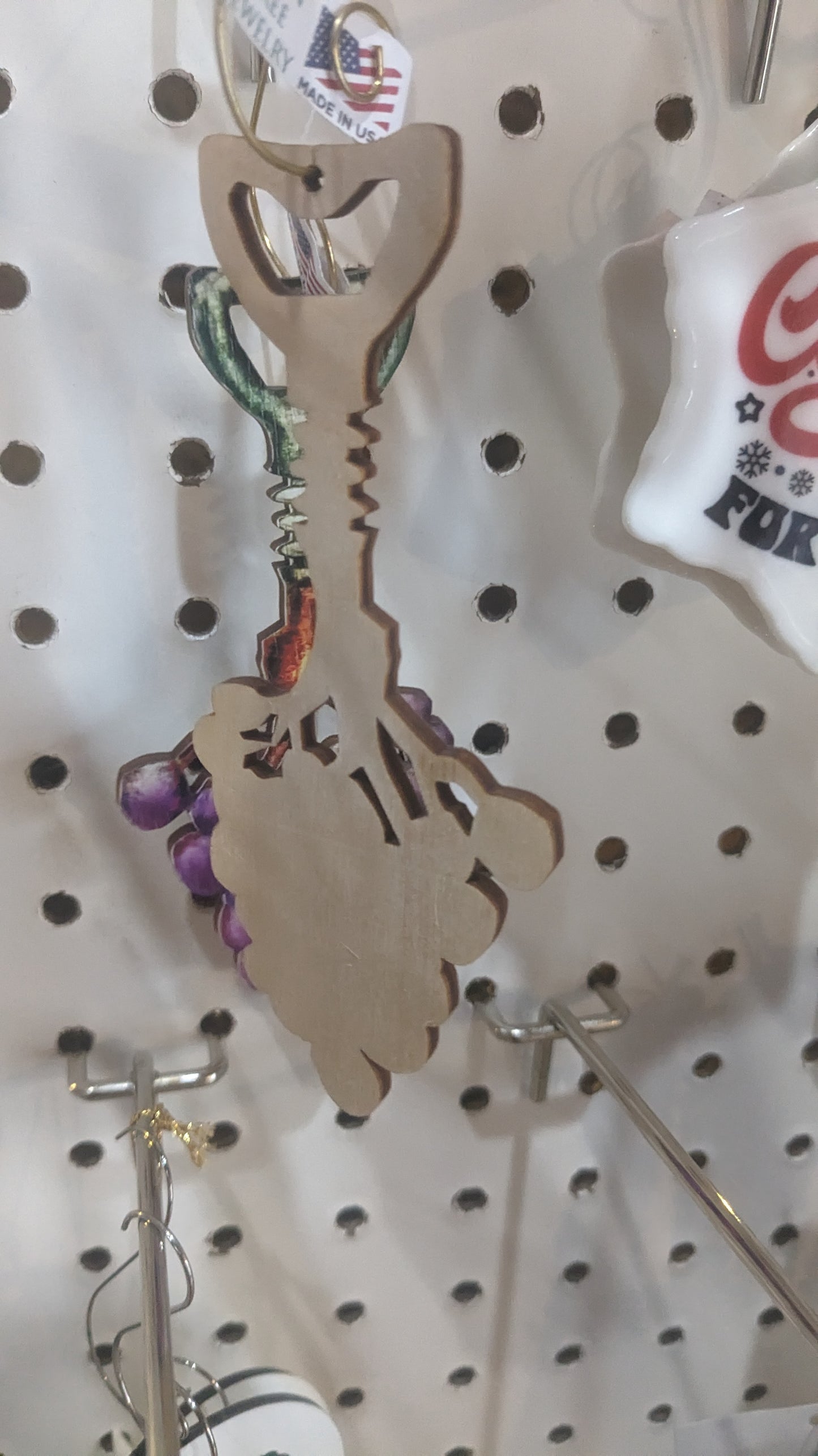 Birch Wood Corkscrew Grape Vine Ornament